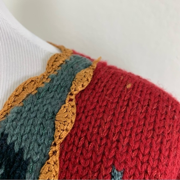 Carole Little Knitwear Button Up Cardigan Sweater Women’s L Colorful Art Fleur - Picture 16 of 16